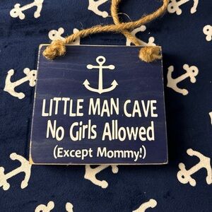 Baby boy nautical door hanger 6x6 inches